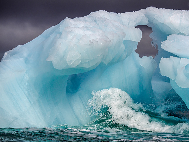 Icebergs near Devon Island in the Nunavut region of the Canadian archipelago